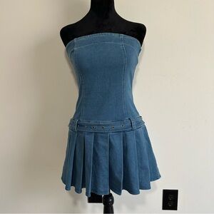 Windsor Denim Mini Strapless Dress